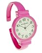 Hot Pink Watch Round Large Face Over Wrist Bangle