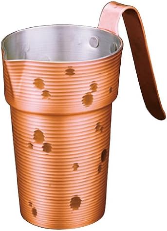 Shinkoukinzoku CF-31-1 Sake Dampo, Raw Copper, 1 Cup, Pure Copper, Yukizuki Flowers, Hand Hammered