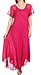 Sakkas Shasta Lace Embroidered Cap Sleeves Long Caftan Dress/Cover Up