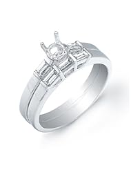 14k White Gold 0.23 Ctw Bridal Set - Size 7