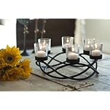 Round Black Wroght Iron Waves Candleholder/ Centerpiece