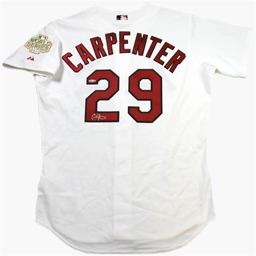 Chris Carpenter Autogrephd St. Louis Cardinals Authentic Jersey with 2011 World Series Patch