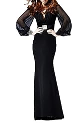 Mermaid Lace Chiffon Long Sleeves Prom Dress 