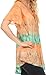 Sakkas 16786 - Monet Long Tall Tie Dye Ombre Embroidered Cap Sleeve Blouse Shirt Top - Mint - OS