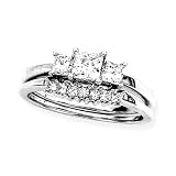 Sterling Silver 1 ct. Square Shaped Cubic Zirconia Engagement Set