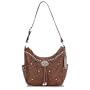 American West Lady Lace Zip-Top Hobo-As Shown