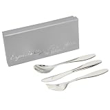 Personalised Silver Plated Childrens 3 Piece Cutlery Set in a Gift Box FREE ENGRAVING