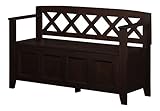 Simpli Home Amherst Entryway Storage Bench, Dark Brown