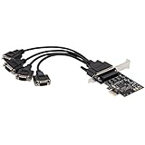 Syba PCI-Express x1 4 Port RS232 Serial Card, Moschip 9904 Chipset, Fan-Out Cable