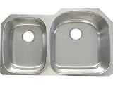 Ticor 1058RBG Undermount 16-Gauge Stainless Steel Double-Bowl Kitchen Sink