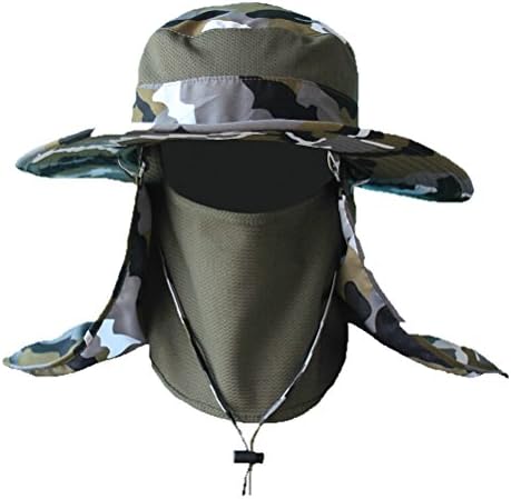 Vvip 07-281 Fashion Summer Outdoor Sun Protection Fishing Cap Neck Face Flap Hat Wide Brim (camouflage gray)