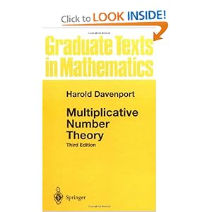 Multiplicative number theory Harold Davenport
