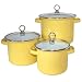 Calypso Basics 3-Piece Stockpot Set with Glass Lids, Lemon