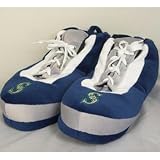 Seattle Mariners MLB Wrapped Logo Plush Sneaker Slippers - L