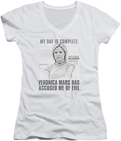 VERONICA MARS/COMPLETE DAY - JUNIOR V-NECK - WHITE - 2X - White - 2X