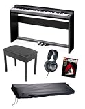 Casio PX130 Privia Digital Piano Keyboard BUNDLE including Stand, Triple Pedal Board, Bench, Headphones, Dustcover, and Book