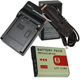 NEW US Charger + Battery for Sony G Type NP-BG1 + Car Plug NPBG1