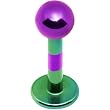 14 Gauge Purple Green Striped Titanium Labret Monroe