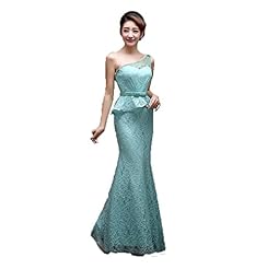 Mermaid One Shoulder Lace Beaded Evening Dress 
