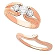 14K Rose Gold Diamond Wedding Set - 0.57 Ct.