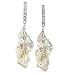 CleverEve's Freshwater, White, Baroque Pearl Earrings Strung On Sterling Silver With Cz Accents