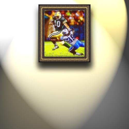 Completely Handpainted American Football Sport Painting, Custom Order FL6093, Oil on Canvas, with Option to Paint Jerry, Brett & Co. from Any Other Favorite Photograph or Picture, Unframed, Size 25'' x 31