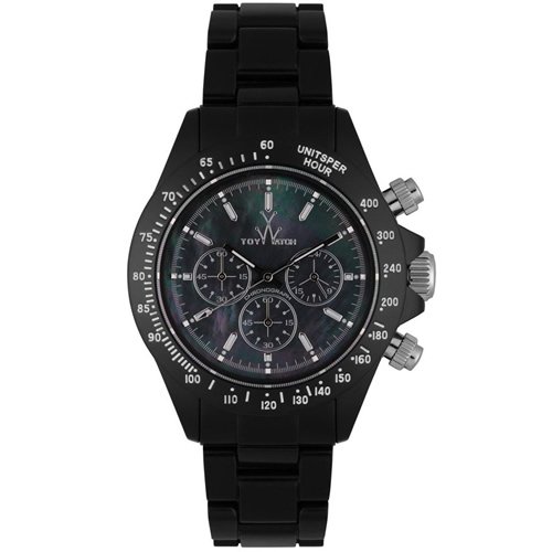 ToyWatch Fluo Chronograph Watch FL40BK All Black Unisex Plasteramic Plastic Ceramic Diamante Crystals ToyWatch Fluo Chronograph Watch FL40BK All Black Unisex Plasteramic Plastic Ceramic Diamante Crystals