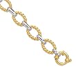 14K Two-Tone Gold Fancy Link Bracelet - 7.25 inches