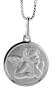 Sterling Silver Guardian Angel Medal 11/16 in. (15 mm) Round.