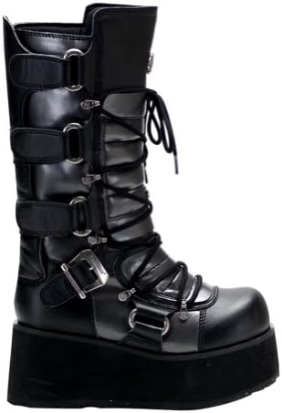 3 1/4 Wedge Boots MENS SIZING Calf Boots Lace Up Buckles Combat Boots Size: 11