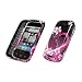 Premium Purple Hearts and Flowers Design Snap-On Cover Hard Case Cell Phone Protector for Motorola CLIQ MB200 [Accessory Export Brand Packaging]