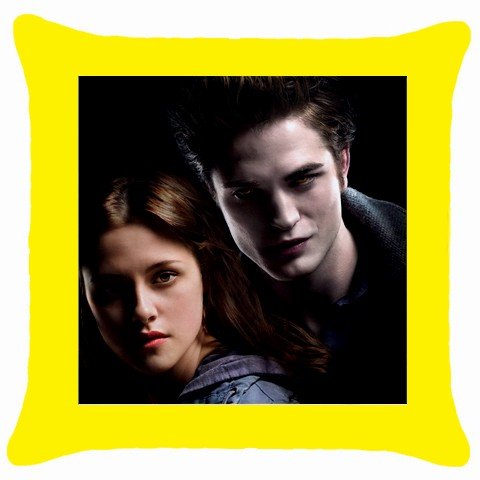 Throw Pillow Case Yellow of Twilight Edward Cullen and Bella Swan in Love