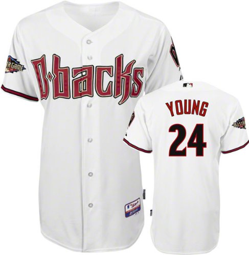 MLB Men's Arizona Diamondbacks Chris Young Six Button Cool Base Authentic Home Jersey (Wht, 52/XX-Large)