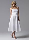 David's Bridal Wedding David's Bridal Wedding Dress: Strapless Tea-Length Dress Style BR1000