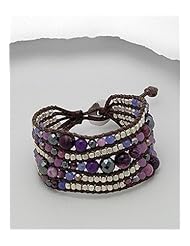Cotton Semi GemStone Beads Bracelet In White Base