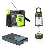Power Outage Safety Bundle - ENHANCE Weather Radio and Flashlight , NIGHTLUX FL2 Hand Crank LED Lantern and ReVIVE ReStore Q10X 10,000mAh Power Bank - Great for Emergency Situations , Extreme Weather and More