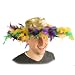 Gold Mardi Gras Feather Hat Costume Accessory