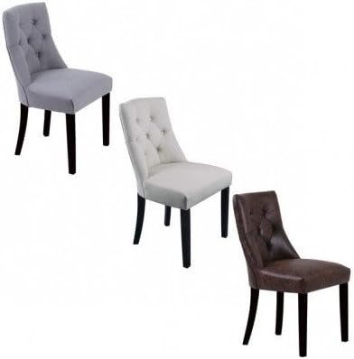 Modern Button-tufted Upholstered Dining Chairs Color Options (Set of 2 Includes Scented Candle Tart (linen)