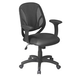 Office Star Screen Back Managers Chair with Black Urethane and Mesh Seat