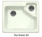 CorStone 11353 Tea Green Quidnick Quidnick Single Bowl Self Rim Kitchen Sink with Disposal Chamber and 3 Faucet Holes 113