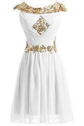 Cocktail Short Chiffon Sequined Vintage Pleated Homecoming Dress 
