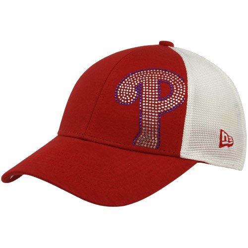 New Era Philadelphia Phillies Ladies Red Jersey Shimmer Mesh Back Adjustable Hat