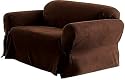 Soft Suede Sofa Slipcover - Chocolate