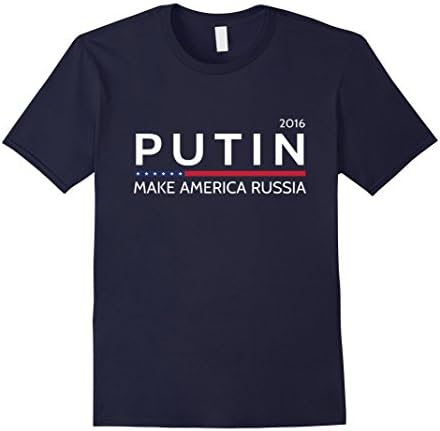 Men's Putin 2016 t-shirt make america russia shirt Large Navy