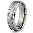 6.0mm Millgrain Satin Finish Titanium Ring (Sizes 7-12)