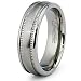 6.0mm Millgrain Satin Finish Titanium Ring (Sizes 7-12)