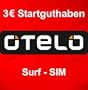 Original o.tel.o Prepaid Surf SIM mit 3 Euro Startguthaben von Vodafone D2 otelo Surf-SIM
