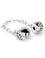 Bling Jewelry 925 Sterling Silver Clasp Stopper Safety Chain Pandora Compatible