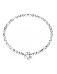 Bling Jewelry Atlas 925 Silver Roman Numerals Toggle Clasp Chain Necklace 16in