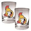 Ottawa Senators 2pc Rocks Glass Set - Primary Logo NHL Hockey